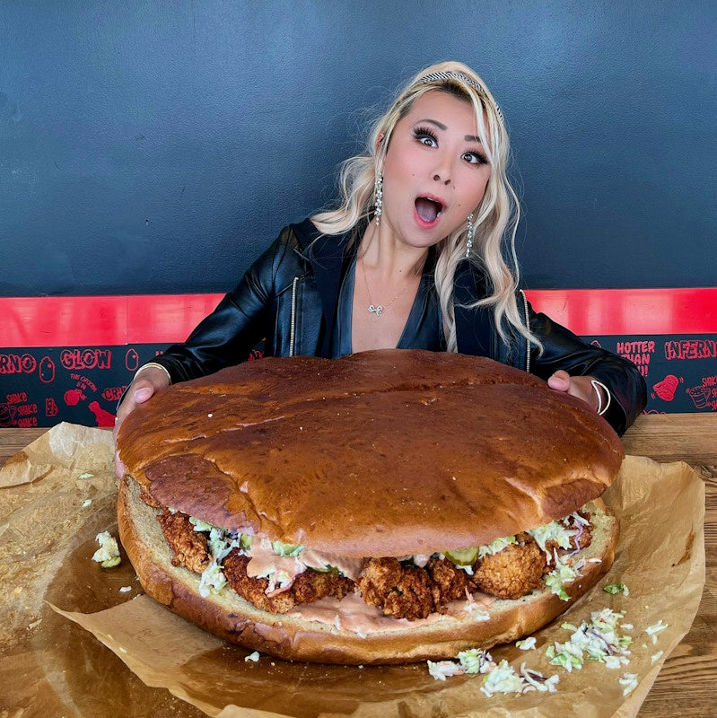 The first bite of your today sandwich.