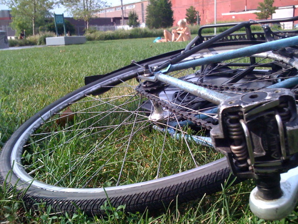 unintentional photo of bicycle wheel